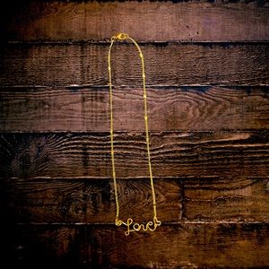 “Love” gold plated copper wire necklace with 14” chain handmade Jewelry by